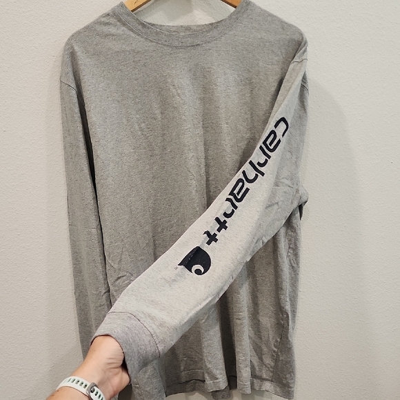 Carhartt Men's Original Fit Grey Long Sleeve Shirt - Picture 1 of 7
